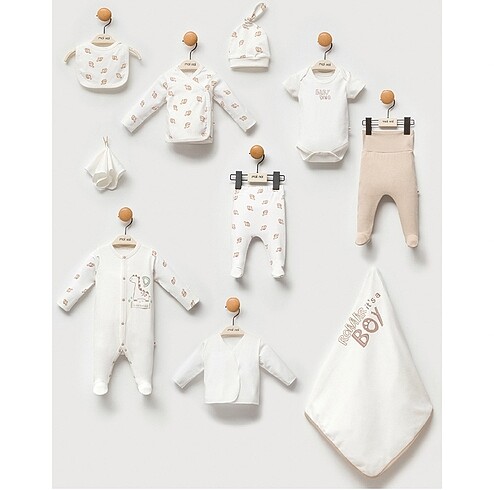 Erkek bebek yenidoğan set onlu