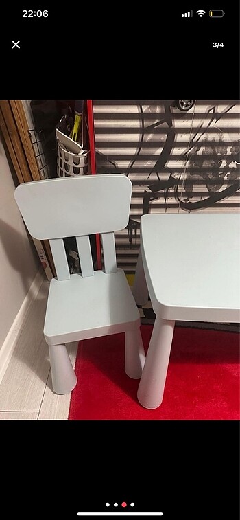  Beden Ikea Mammut masa ve ıkı sandalyesi