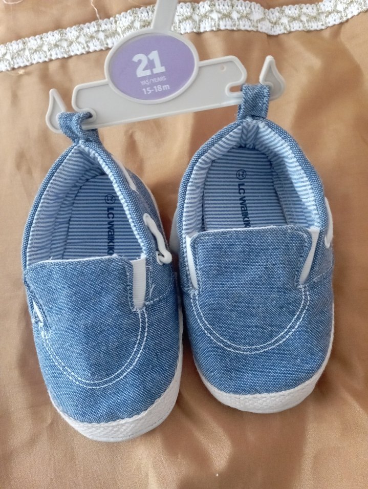 Erkek Bebek Kot Kumaş İlk Adım Ayakkabısı - Görsel 2