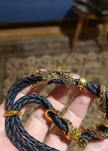 Altın Renkli Gotik Ejderha  Bileklik - Görsel 2