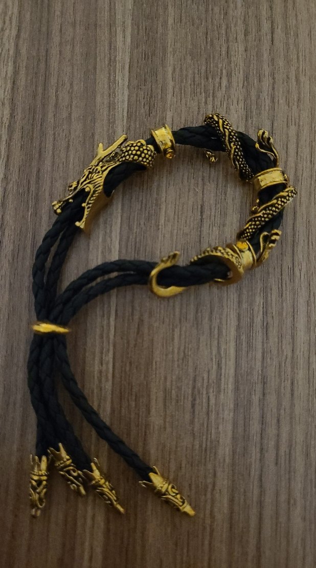 Altın Renkli Gotik Ejderha  Bileklik - Görsel 3