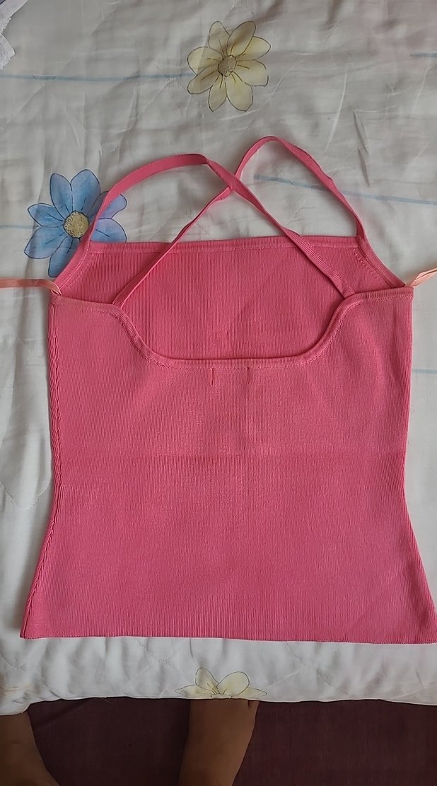 Pembe Örme Askılı Kadın Atlet - Görsel 2