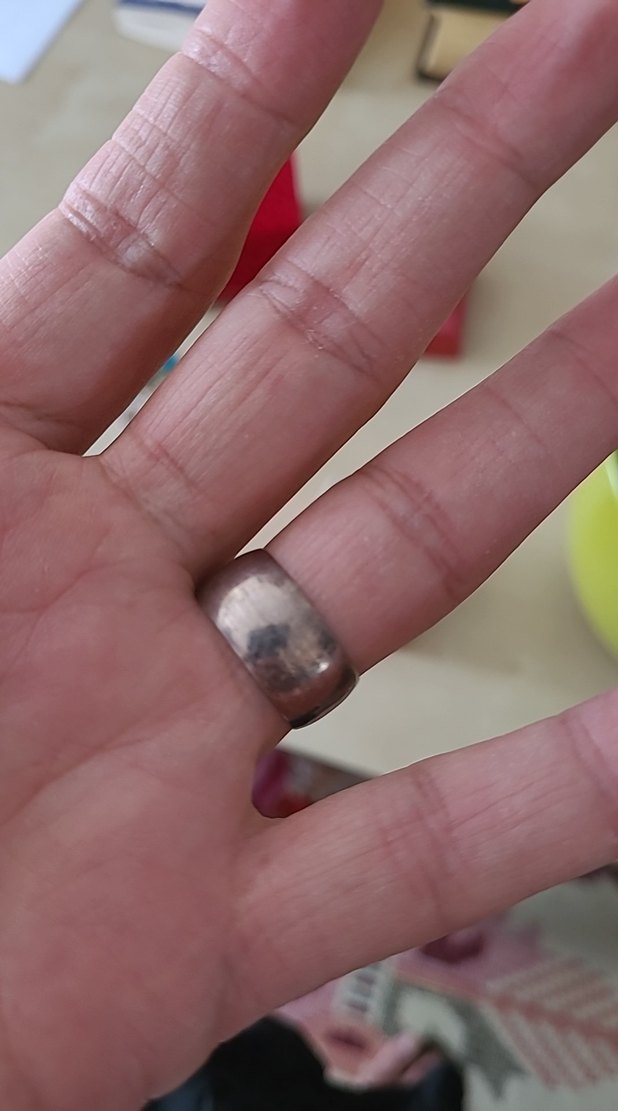 Beyaz Parlak Minimalist Kadın Yüzük Gümüş - Görsel 2