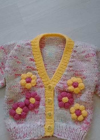 Hemen teslim yeni örülmüş papatyalı hırka - Görsel 2