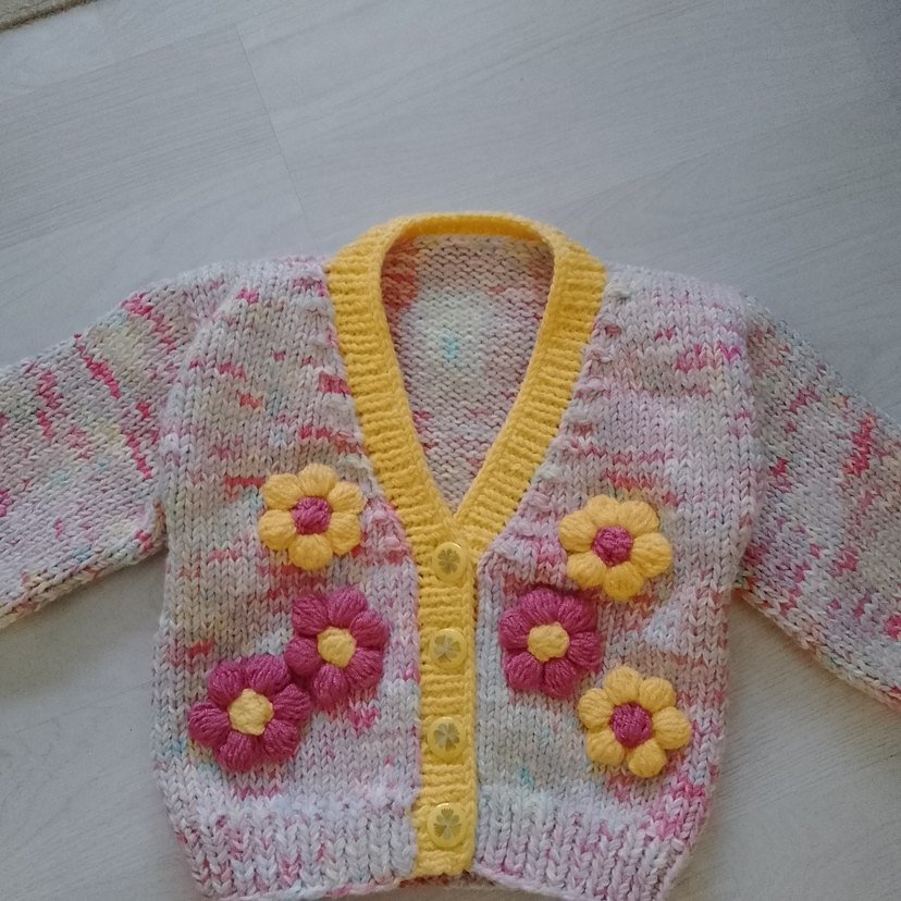 Hemen teslim yeni örülmüş papatyalı hırka - Görsel 2