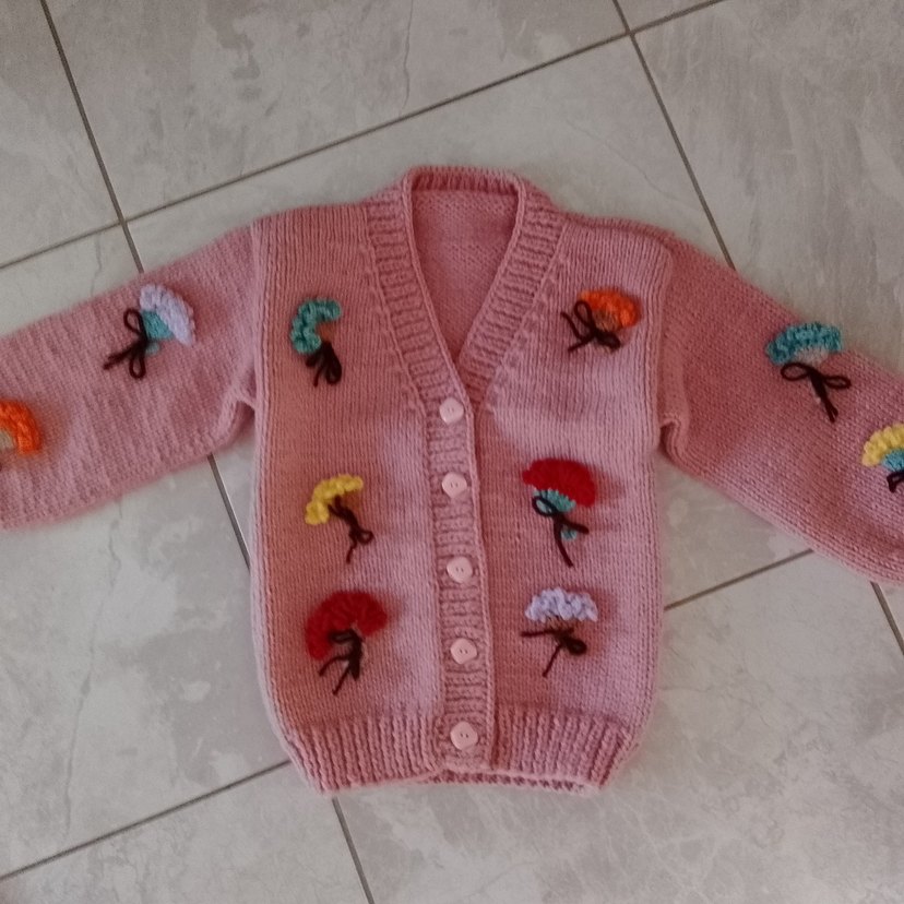 sıcacık karanfilli hırka ve şapka - Görsel 2