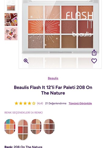 Beaulis Flash Nude Ton Far Paleti - Görsel 4