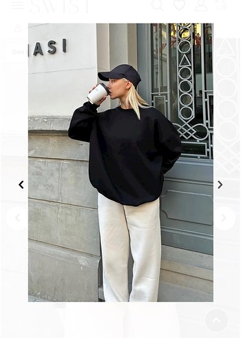 Siyah Oversize Kadın Sweatshirt