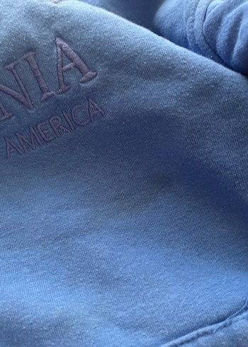 m Beden Kadın Mavi Kapüşonlu Sweatshirt