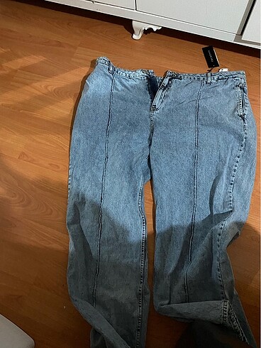 50 Beden Kot jean sıfır mavi