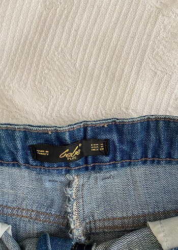 m Beden Kadın Mavi Batik Desenli Denim Mini Etek