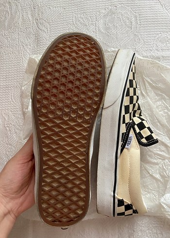 40 Beden beyaz Renk Vans Kadın Beyaz Kareli Spor Ayakkabı