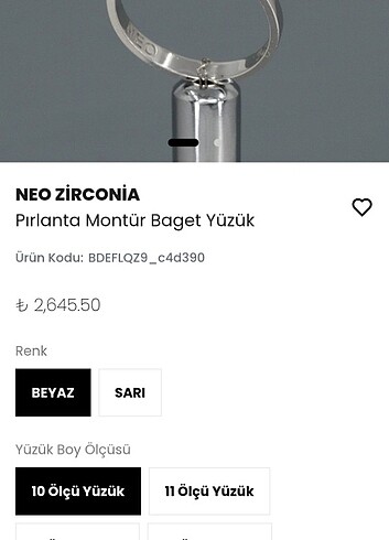 Beden Gümüş baget yüzük
