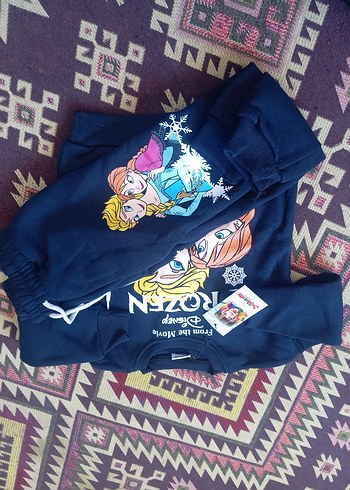 Baskılı Mavi Kız Çocuk Eşofman Takımı - Görsel 2