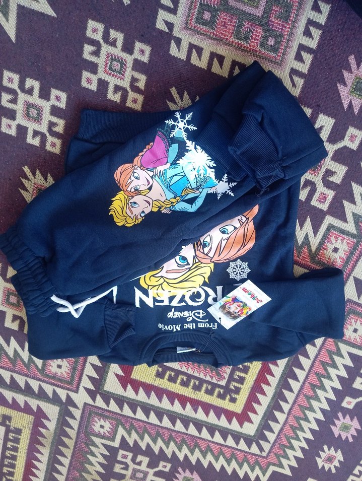 Baskılı Mavi Kız Çocuk Eşofman Takımı - Görsel 2