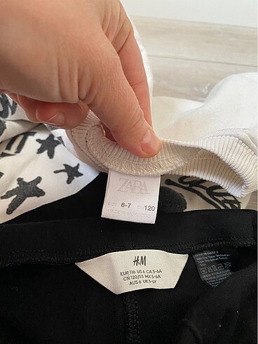 5 Yaş Beden 5-6 Yaş Zara Graffiti Sweat + H&M İnterlok Tayt Takım