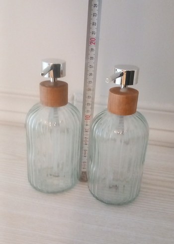 Ahşap Kapaklı Cam svı sabunluk Şişesi 2'li - Görsel 3