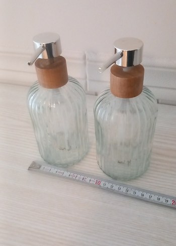 Ahşap Kapaklı Cam svı sabunluk Şişesi 2'li - Görsel 4