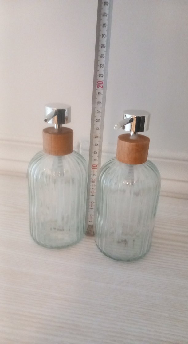 Ahşap Kapaklı Cam svı sabunluk Şişesi 2'li - Görsel 3