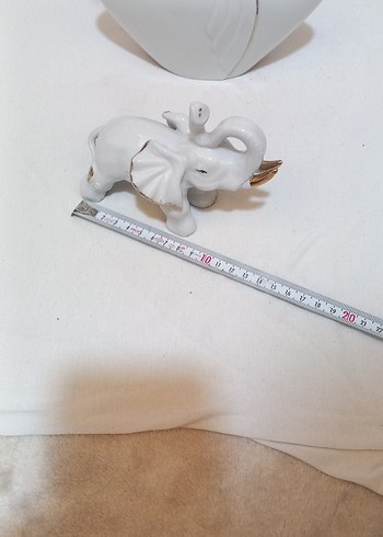 Beyaz  porselen ikili Fil  bir vazo  takım - Görsel 4