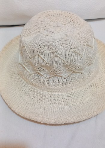 Dantel Detaylı Beyaz Örgü Bohem Kadın Şapka - Görsel 2