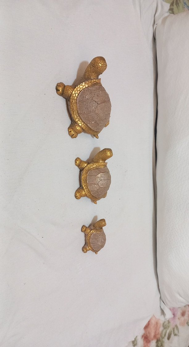 Altın Renk Kaplumbağa Biblo Seti - Görsel 2