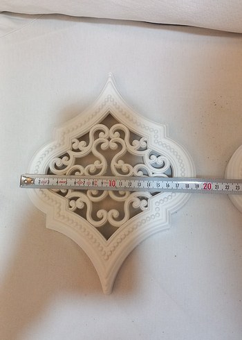 Beyaz Dekoratif Duvar Süsü 2'li Set - Görsel 3