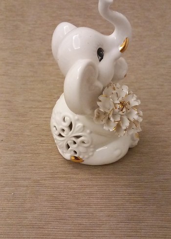 Beyaz Pastel büyük Fil Biblo - Görsel 2