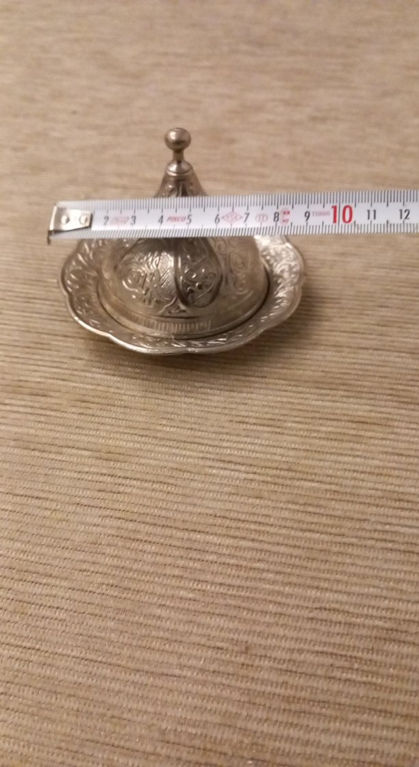 gümüş Renkli İşlemeli Geleneksel Tabaklı Kapak bir adet - Görsel 4