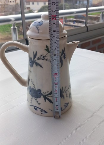 Pastel Desenli Beyaz Porselen Demlik - Görsel 3