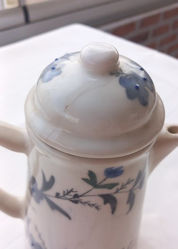 Pastel Desenli Beyaz Porselen Demlik - Görsel 5