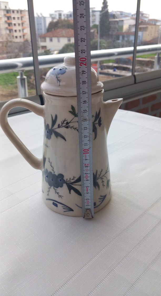 Pastel Desenli Beyaz Porselen Demlik - Görsel 3