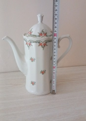 Pastel Beyaz Çiçekli Porselen sürahi Yağdanlık - Görsel 2