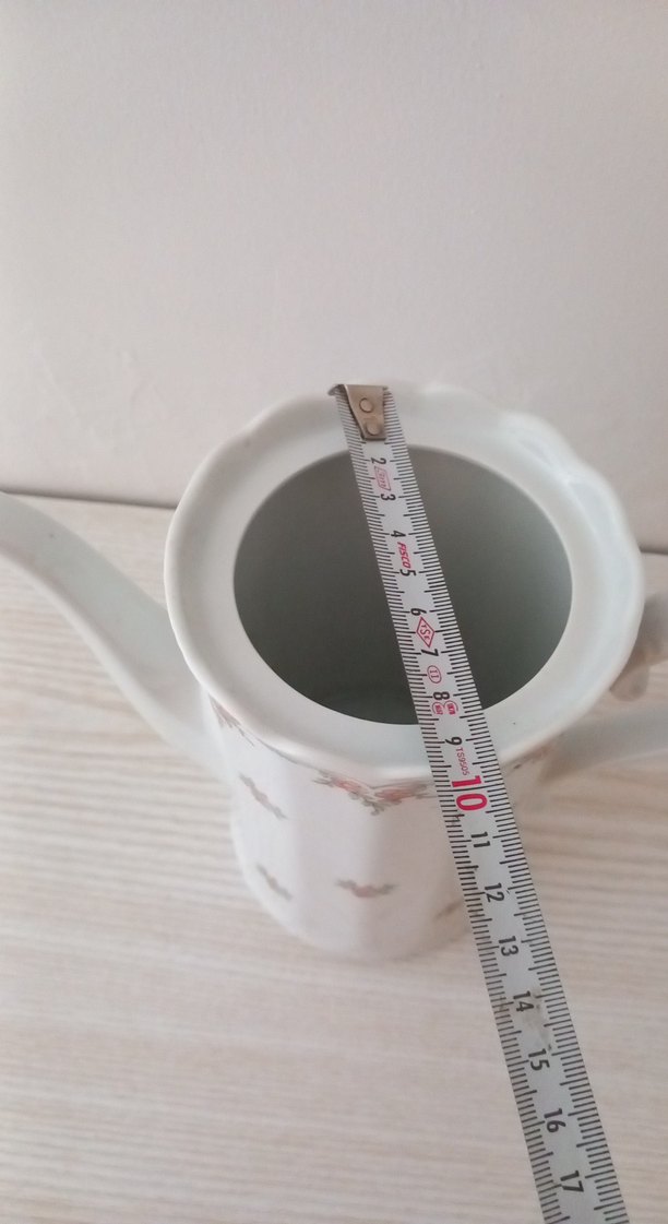 Pastel Beyaz Çiçekli Porselen sürahi Yağdanlık - Görsel 3