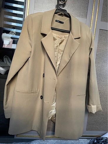 Krem blazer ceket