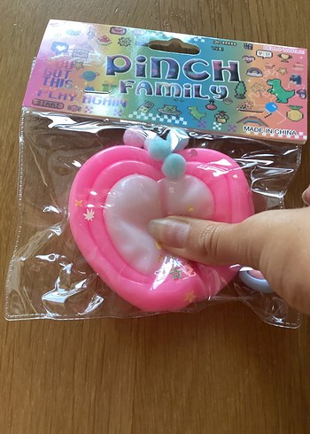 Beden pembe renk kalp şeklinde taba squisy