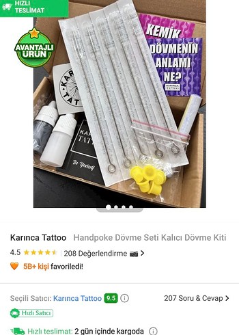 Karınca Tattoo Kalıcı Handpoke Dövme Seti