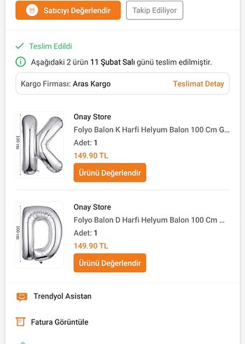 Gri Folyo Helyum Balon K ve D Harfleri 100 cm