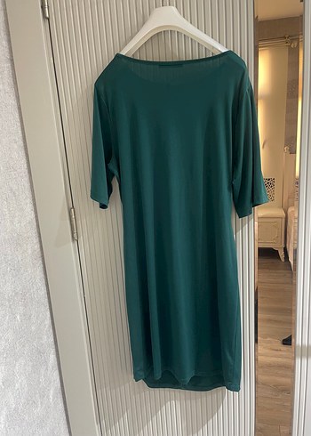 Drapeli V Yaka Midi Elbise - Görsel 5