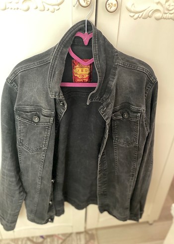 xl Beden Düğmeli siyah kot ceket