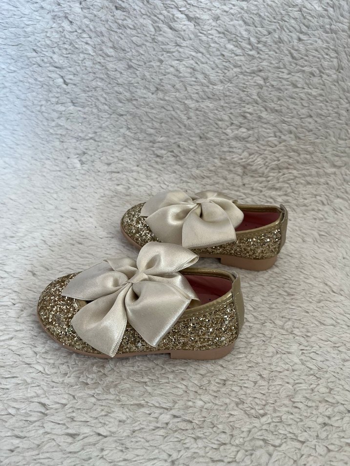 Kız Çocuk Altın fiyonk detaylı babet - Görsel 3