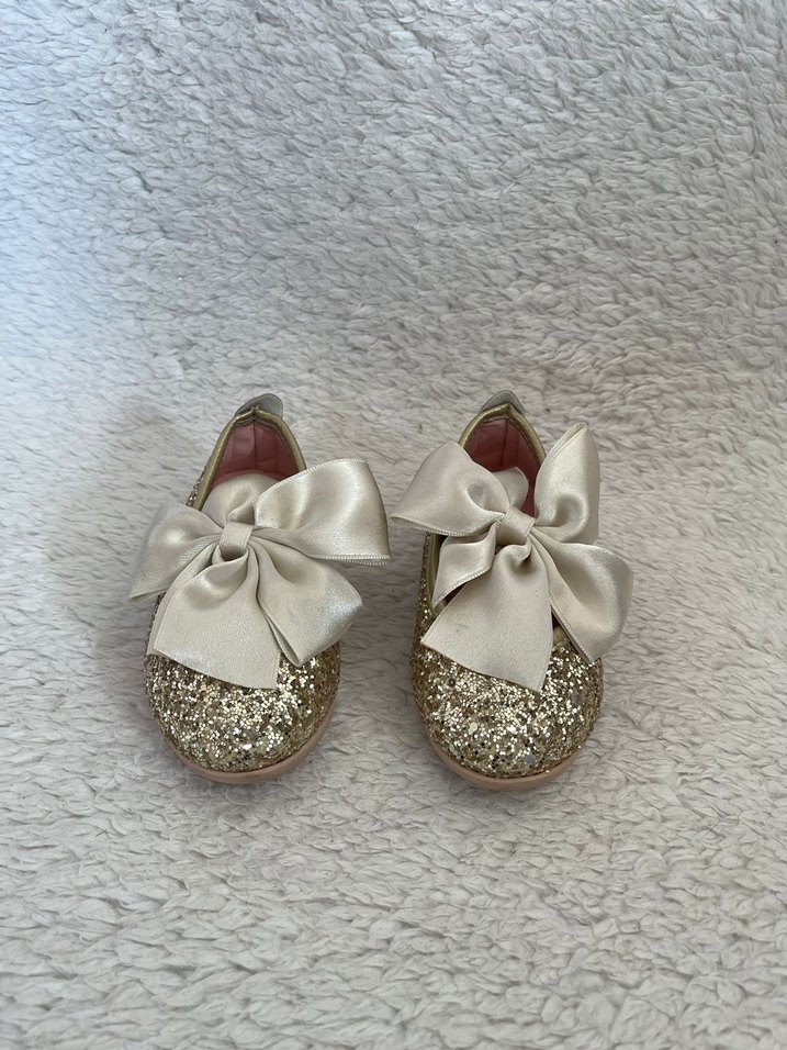 Kız Çocuk Altın fiyonk detaylı babet - Görsel 2