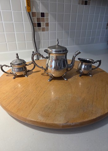 Gümüş Vintage Çaydanlık Seti - Görsel 3