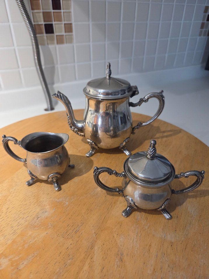 Gümüş Vintage Çaydanlık Seti - Görsel 2