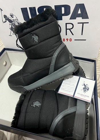 U.S Polo Assn. Siyah Peluslu Kar Botu