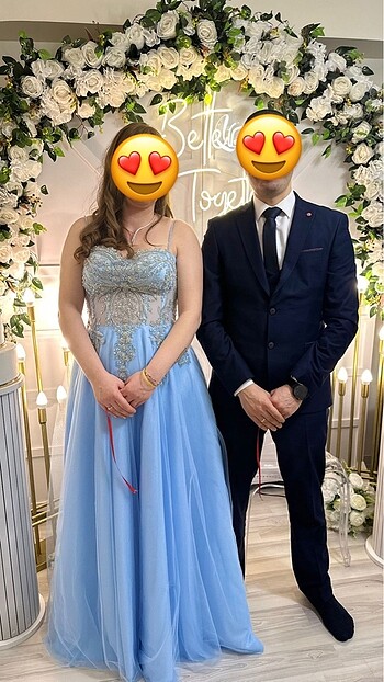 xxl Beden mavi Renk Nişan elbisesi
