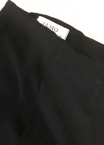 Gusto Siyah Kadın Kumaş Pantolon Midi Boy