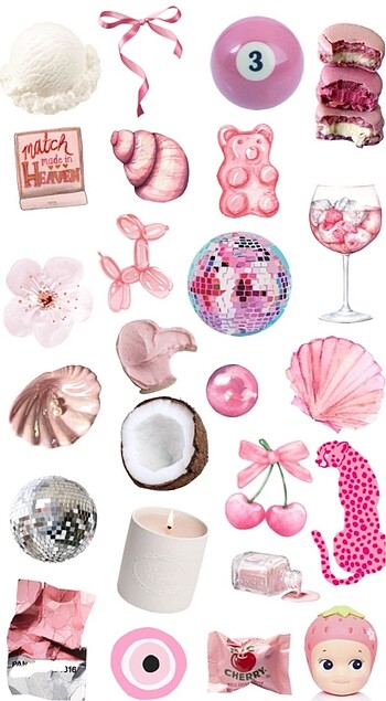 Pembe-Deniz temalı sticker seti????????