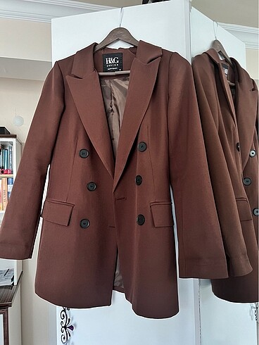 s Beden Kadın kahverengi blazer ceket