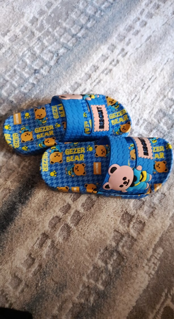 Erkek Çocuk Renkli Ayıcık Baskılı Terlik - Görsel 2